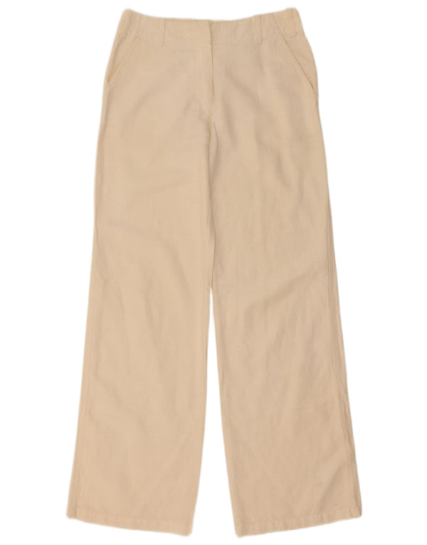 Calça Chino feminina Armani com perna larga IT 38 XS W28 L32 algodão bege