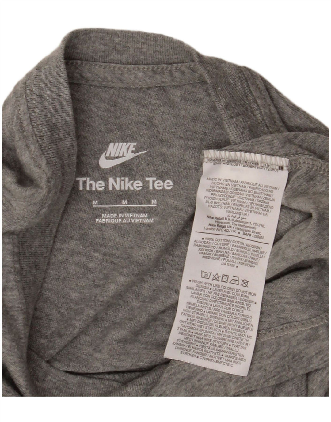 NIKE Mens T-Shirt Top Medium Grey Cotton