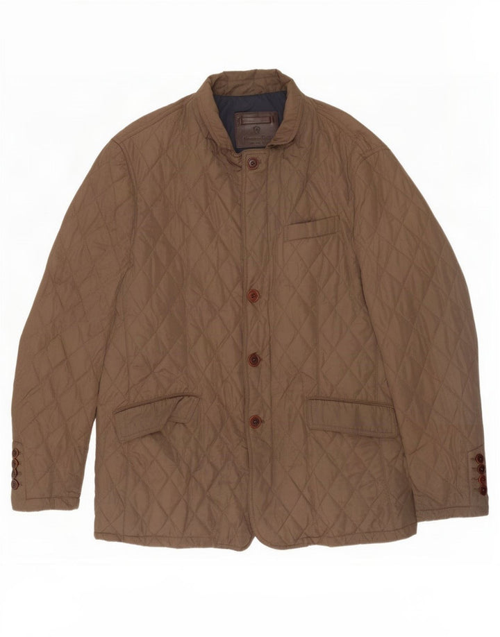 Jaqueta acolchoada masculina Massimo Dutti UK 42 XL marrom poliéster