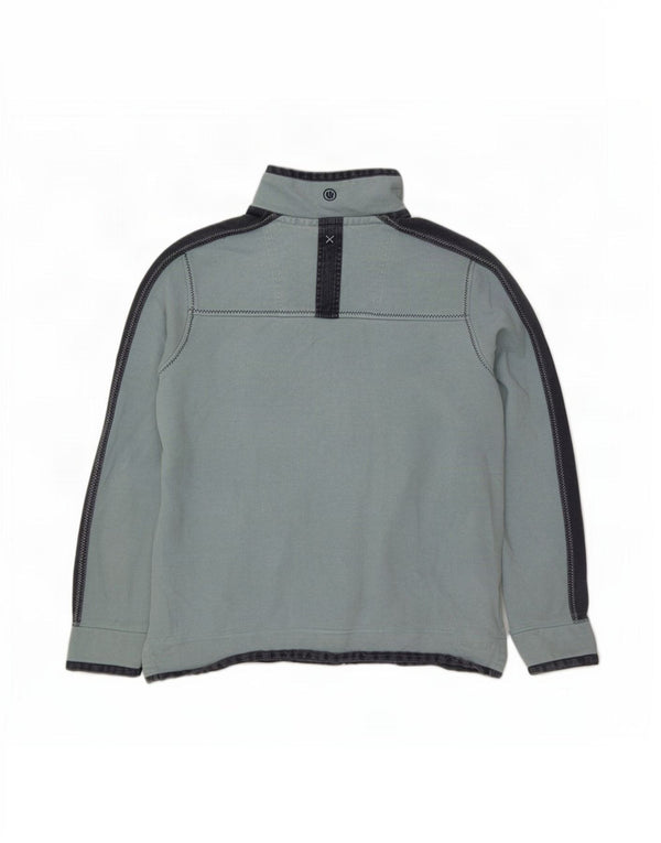 Fat Face Masculino Zip Neck Moletom Jumper XL Azul Colorblock Algodão