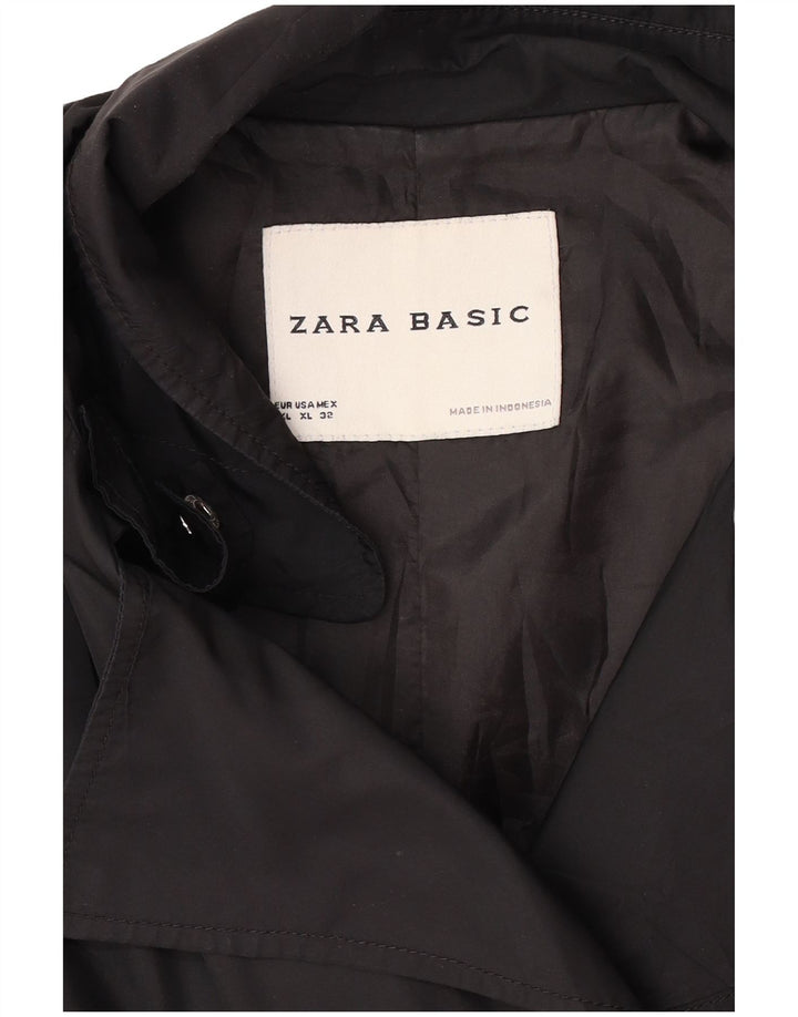 Casaco impermeável feminino Zara Reino Unido 18 XL preto