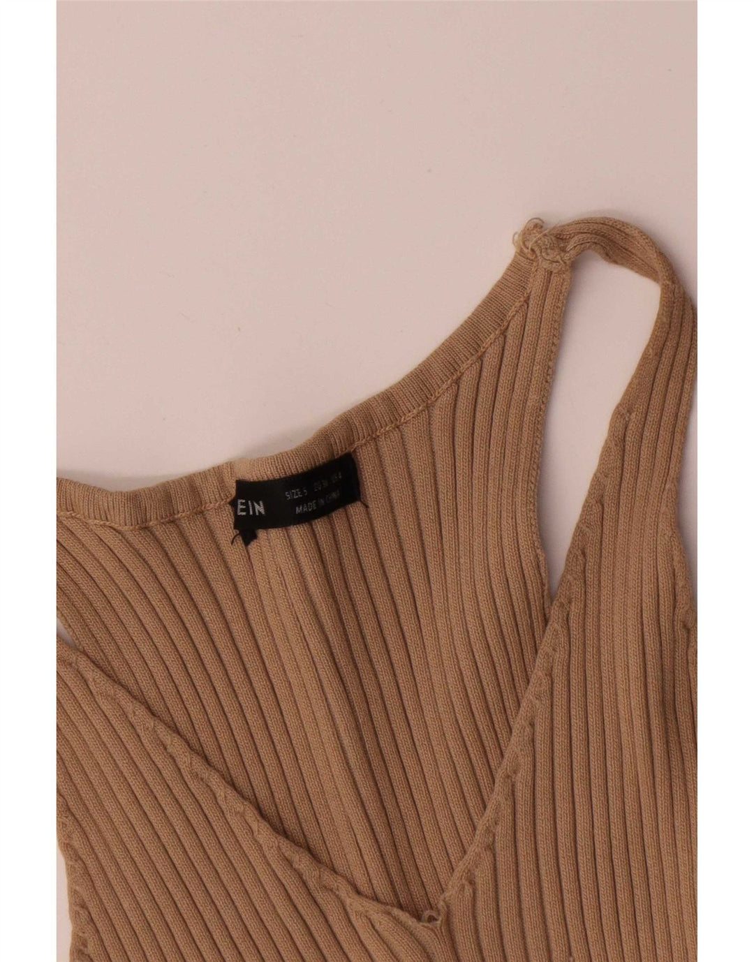 Vestido bodycon feminino sem mangas Shein Reino Unido 8 poliéster bege pequeno