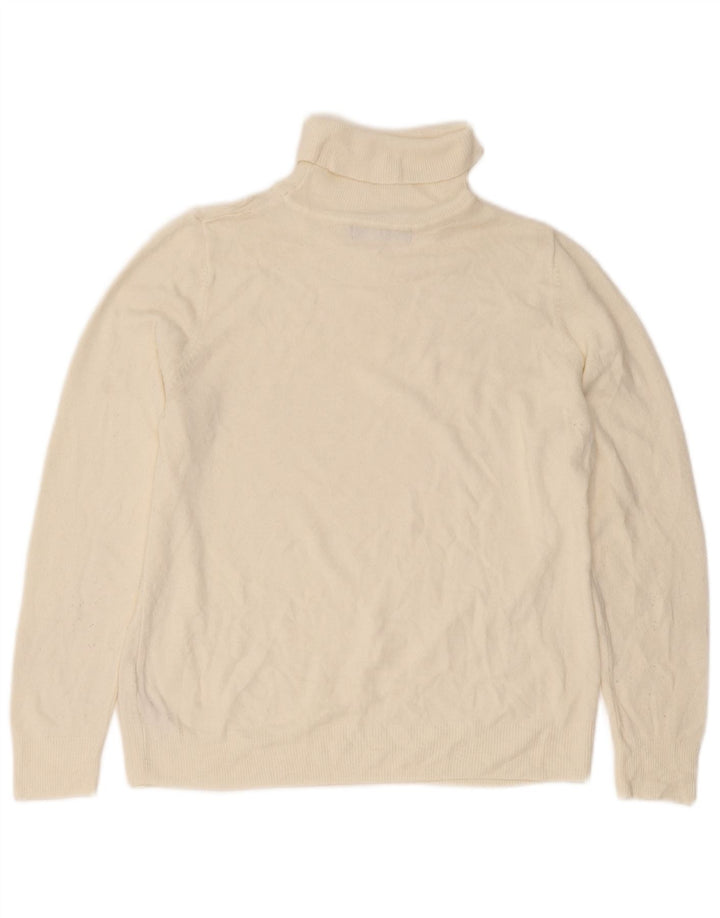 Suéter feminino Marks & Spencer com gola redonda, tamanho UK 16, grande, branco