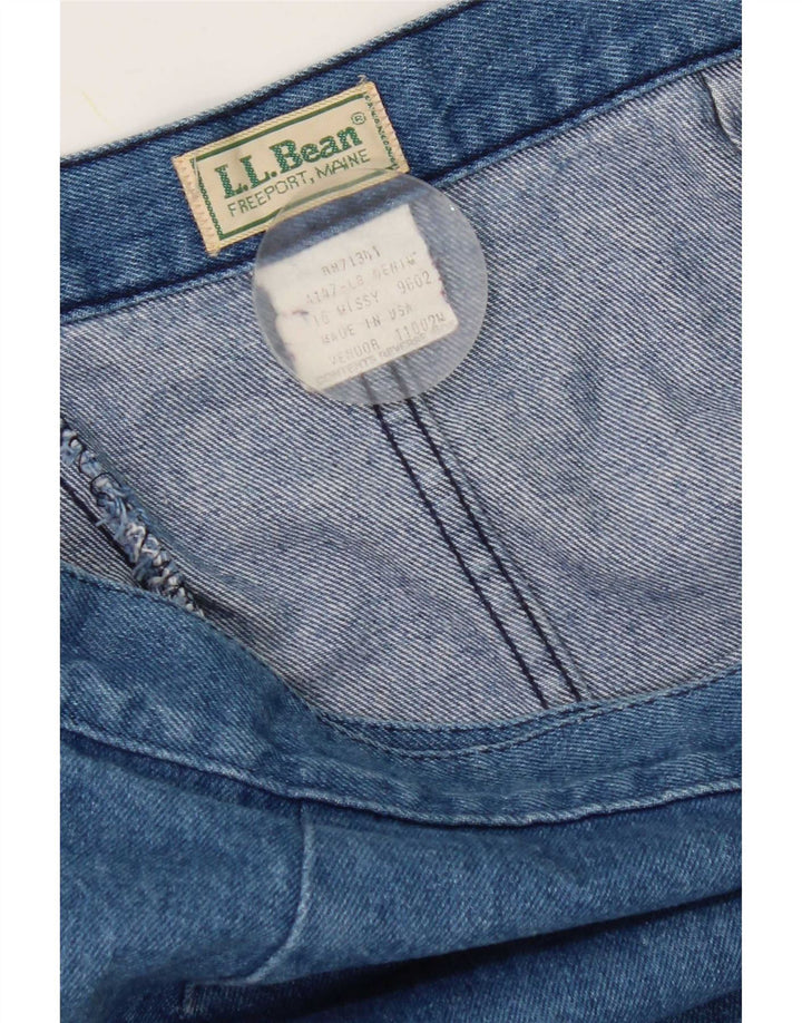 Saia jeans feminina L.L.Bean W32 grande algodão azul