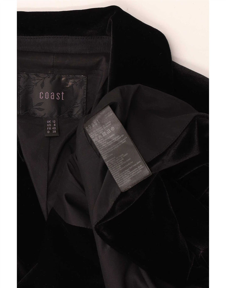Jaqueta blazer feminina de veludo com 1 botão Coast UK 12 poliéster preto médio