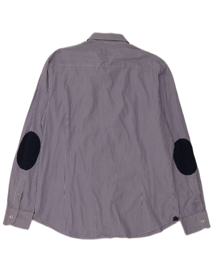 Camisa masculina MASSIMO DUTTI XL listrada azul