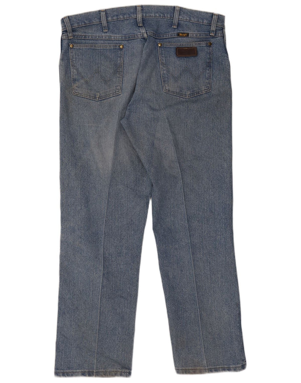 Wrangler Mens Straight Jeans W36 L30 Azul Algodão