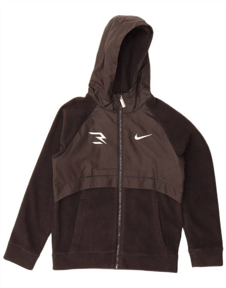 Jaqueta Nike Boys com capuz de lã 10-11 anos médio preto poliéster