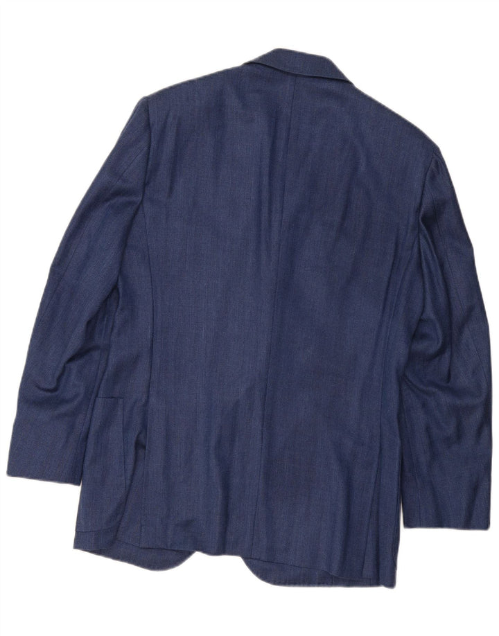 Jaqueta blazer masculina Burberry com 3 botões IT 48 lã azul marinho médio