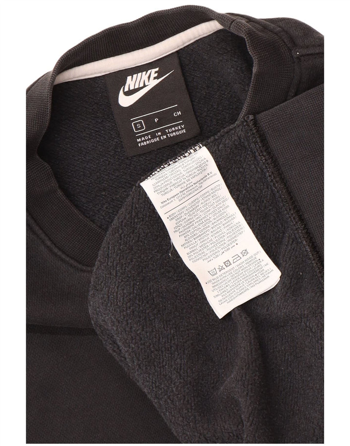 NIKE Mens Loose Fit Moletom Jumper Pequeno Algodão Preto