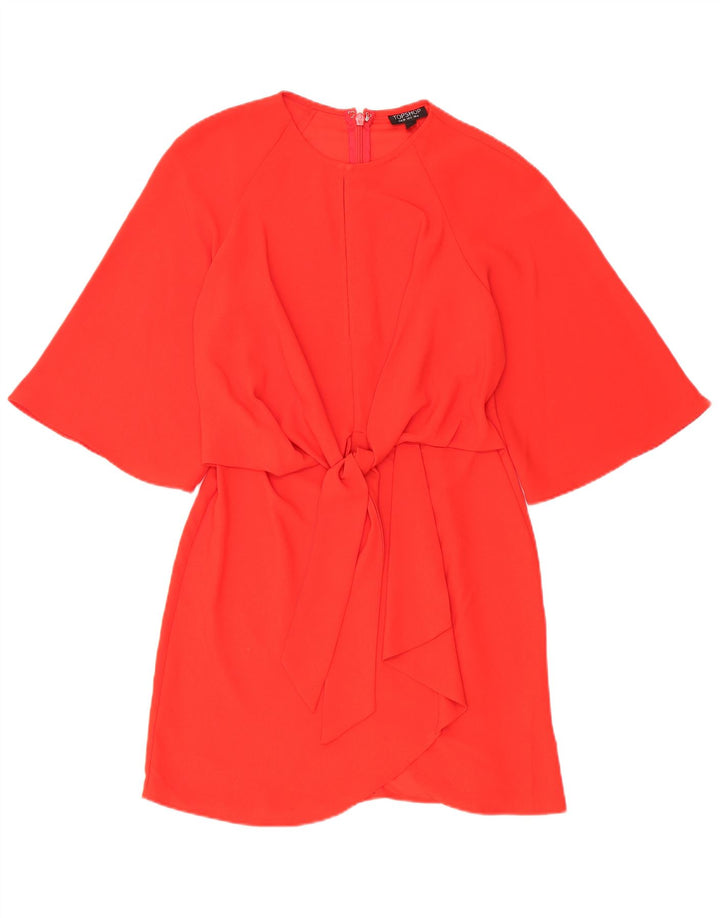 Vestido bainha feminino Topshop Reino Unido 8 pequeno poliéster vermelho