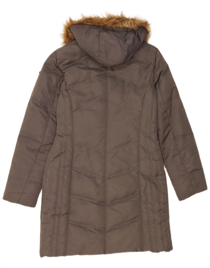 Casaco acolchoado com capuz feminino Tom Tailor UK 14 poliamida cinza médio