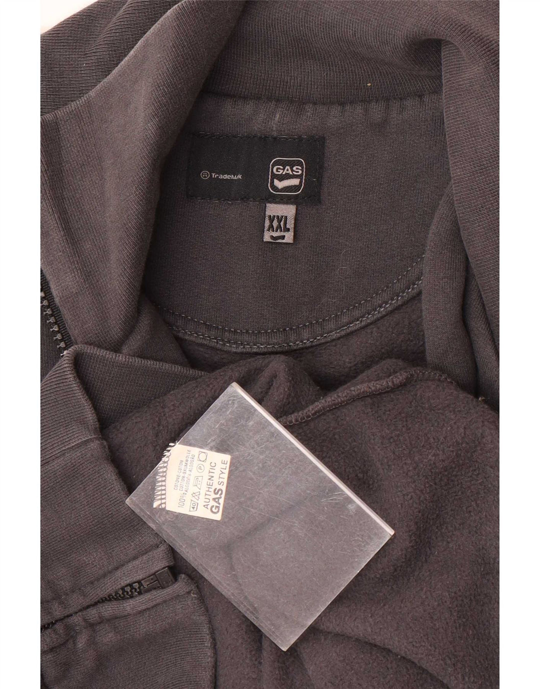 Gas Mens Graphic Tracksuit Top Jacket 2XL Cinza Colorblock Algodão