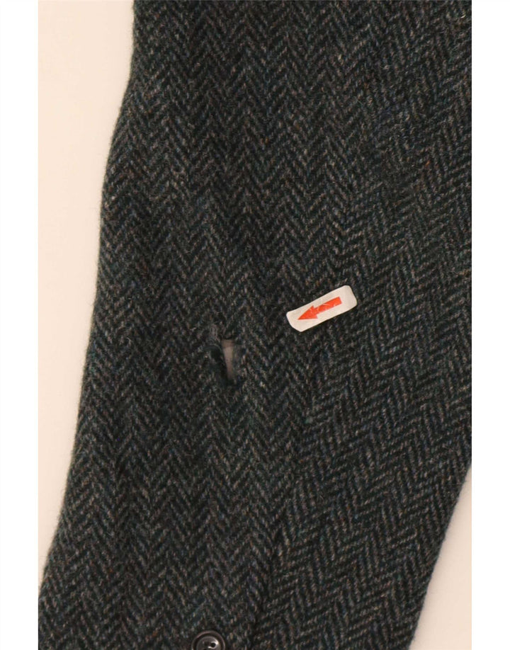 Jaqueta blazer masculina de 2 botões Harris Tweed IT 54 2XL espinha de peixe verde