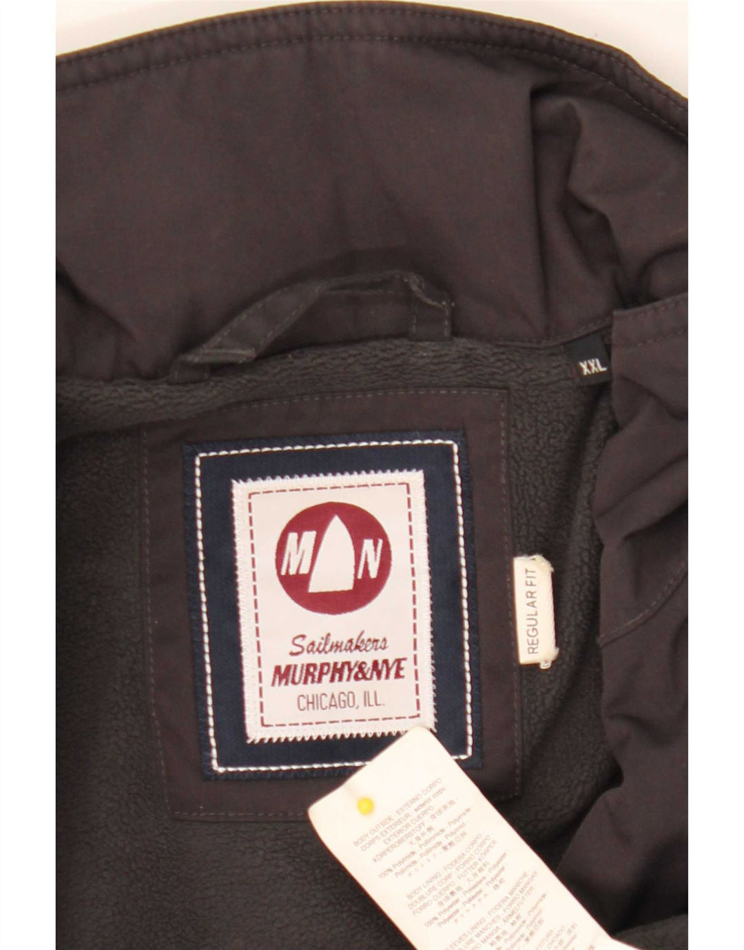 Jaqueta corta-vento masculina Murphy & Nye Regular Fit UK 44 2XL cinza poliamida