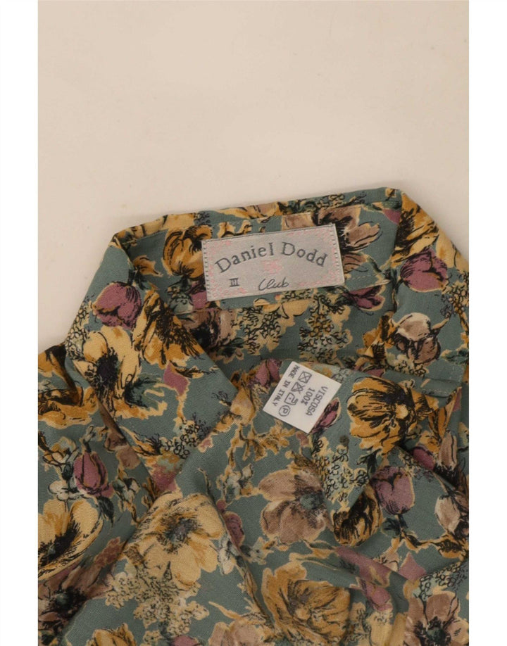 Camisa masculina Daniel Dodd viscose floral verde médio
