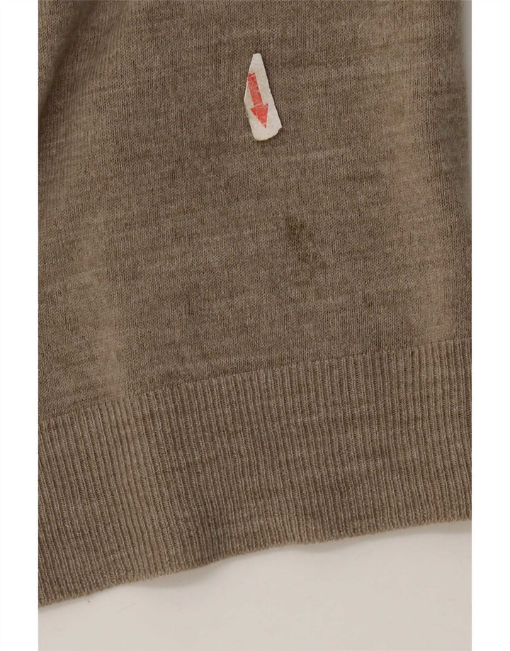 Suéter masculino Marks & Spencer com ajuste regular e decote em V, grande acrílico bege