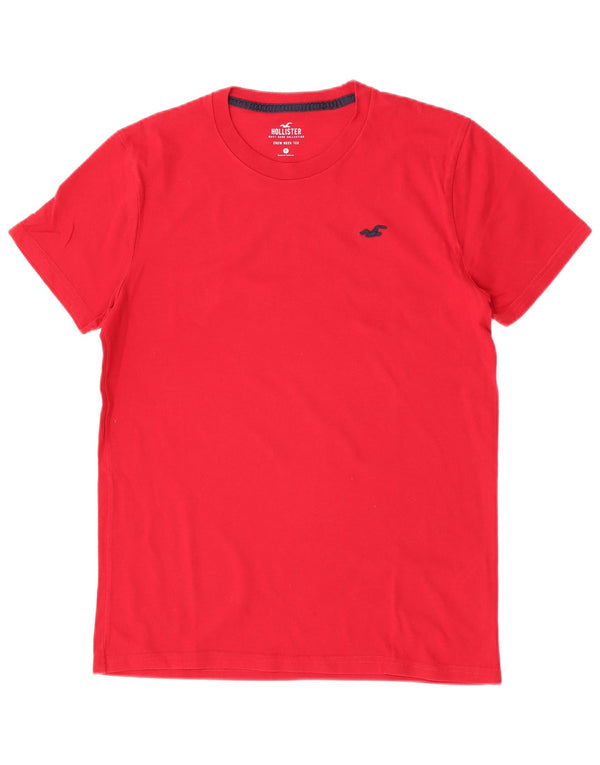 Camiseta masculina Hollister top pequeno algodão vermelho