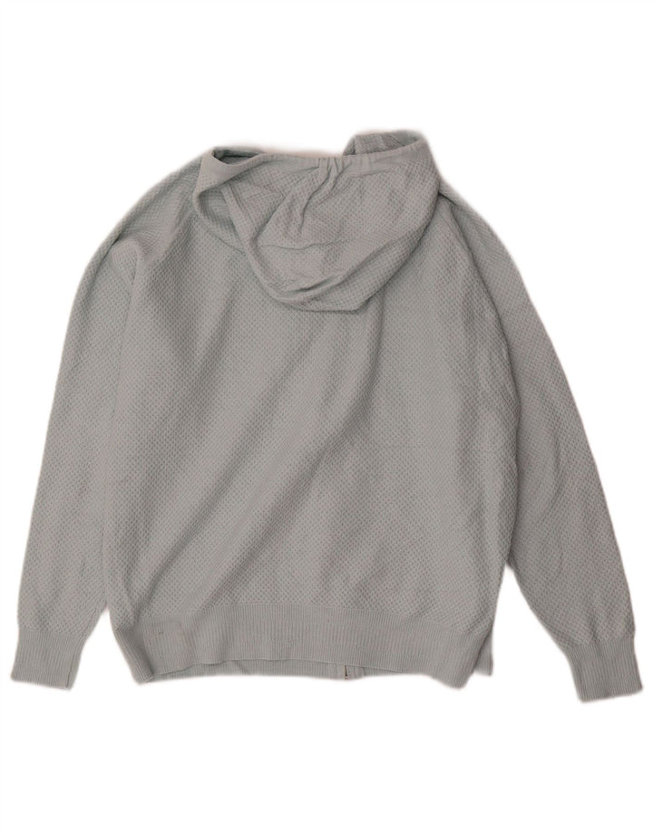 Suéter cardigã feminino com capuz Marks & Spencer Reino Unido 14 azul médio