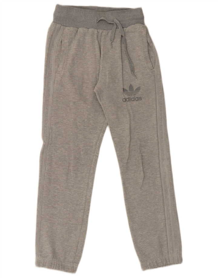 Calça de treino masculina Adidas Joggers cinza médio algodão colorblock