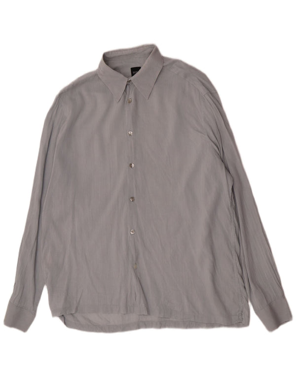 Camisa masculina Hugo Boss Regular Fit grande algodão azul