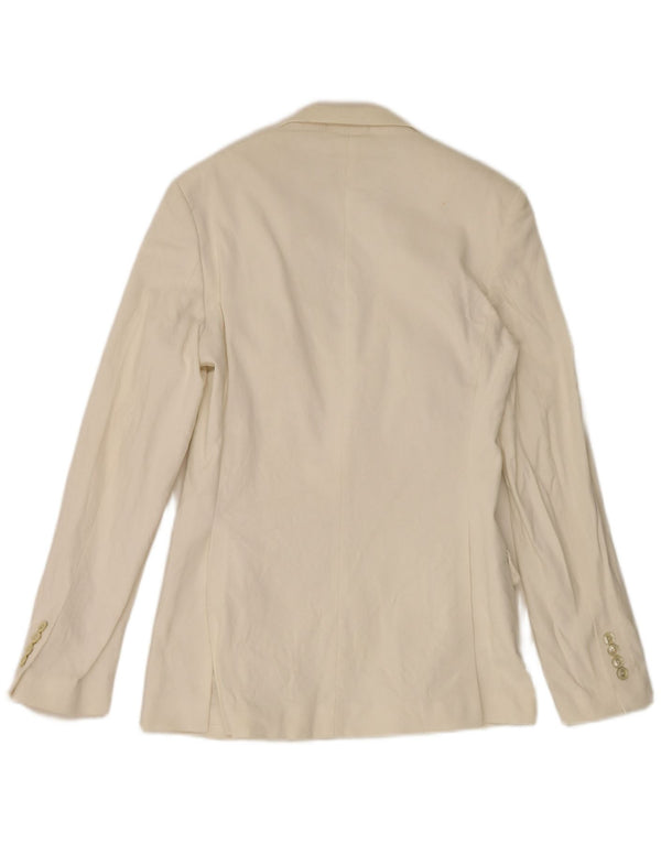 Jaqueta blazer masculina Zara com 2 botões EU 50 algodão branco médio