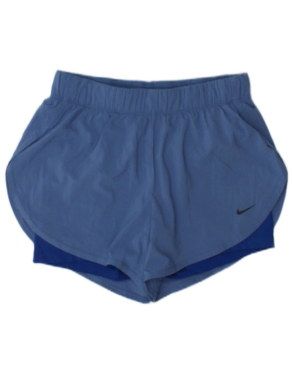 Shorts esportivos femininos Nike Dri Fit UK 12 azul médio