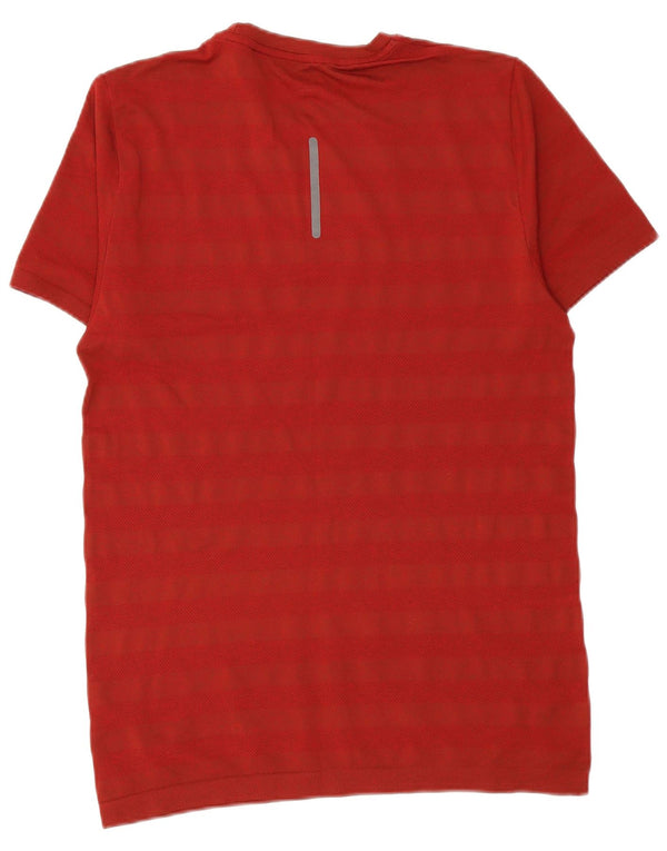Camiseta masculina ASICS Top médio listrado vermelho