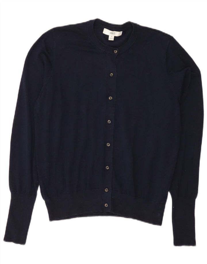 Suéter cardigã feminino Marks & Spencer UK 14 viscose azul marinho médio