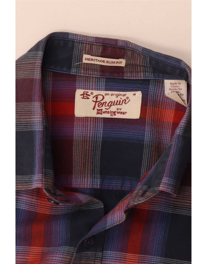 Camisa masculina Penguin Heritage Slim Fit média xadrez multicolorida