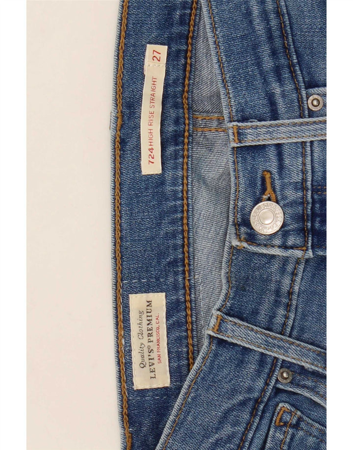 Calça jeans feminina Levi's 724 High Rise Straight W27 L30 Azul