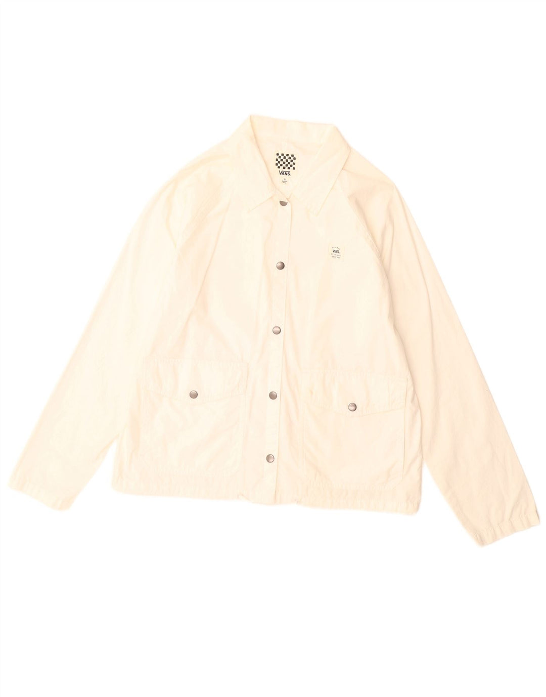 Jaqueta bomber feminina Vans UK 10 pequena algodão branco