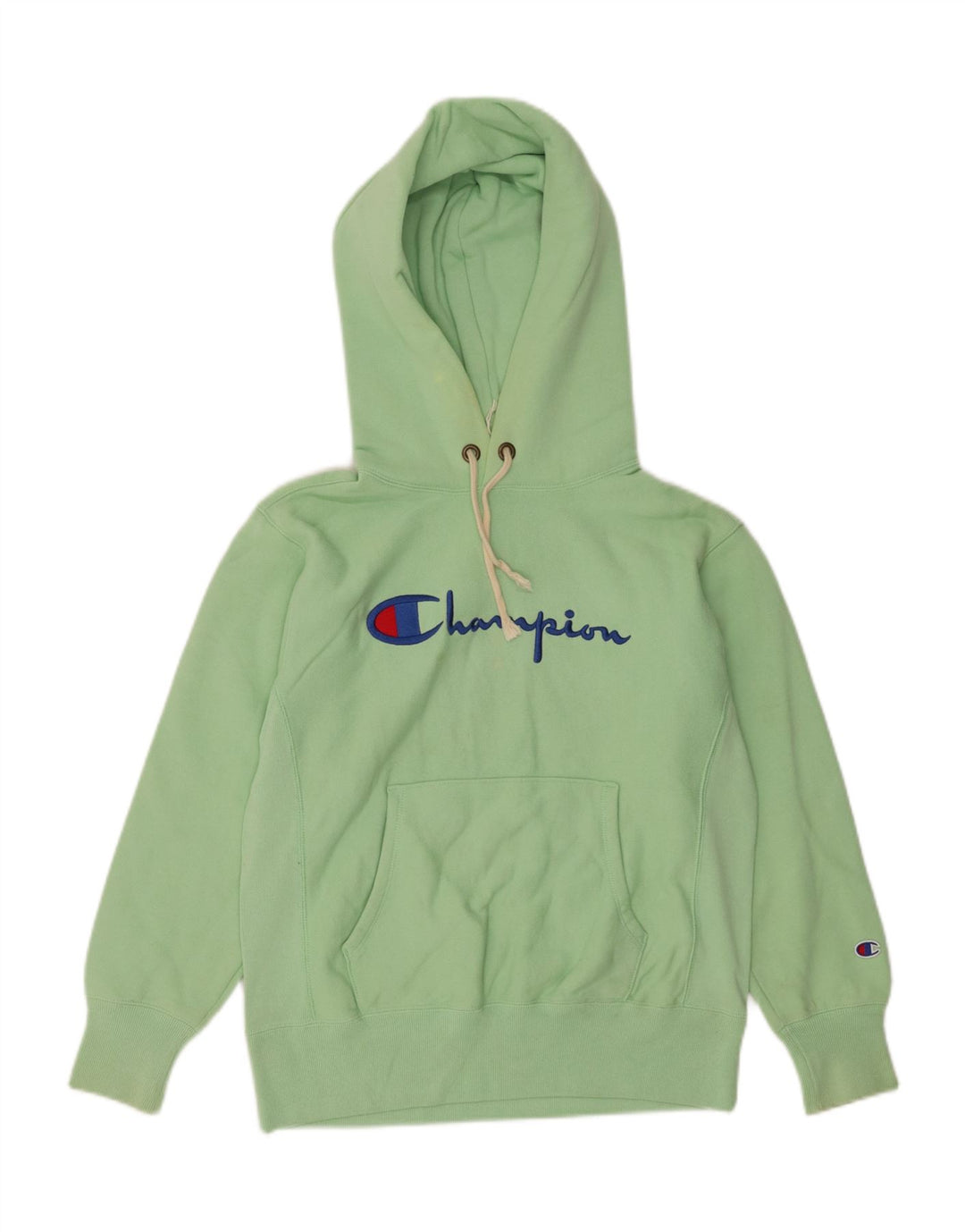 CHAMPION Mens Graphic Hoodie Jumper XS Green Cotton Vintage Champion and Second-Hand Champion from Messina Hembry 