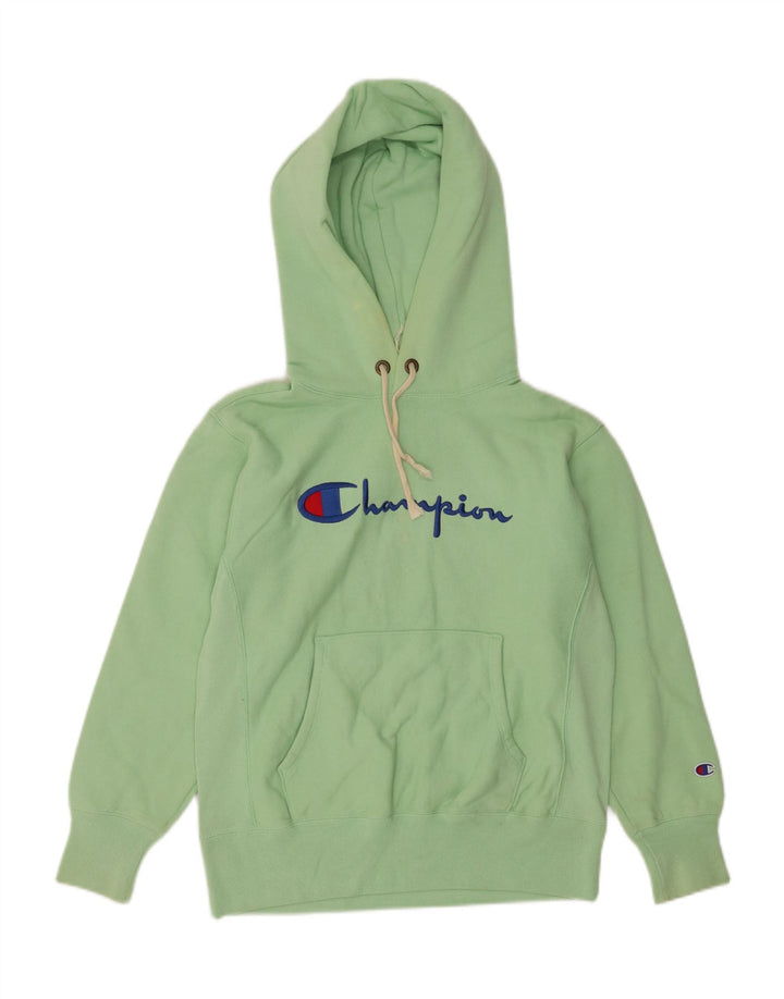 CHAMPION Mens Graphic Hoodie Jumper XS Green Cotton Vintage Champion and Second-Hand Champion from Messina Hembry 