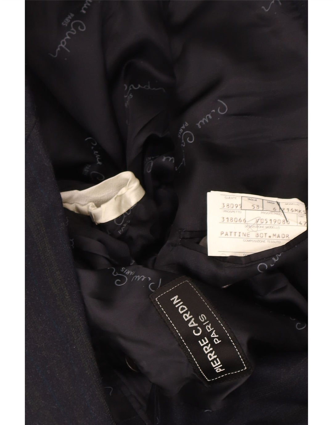 Jaqueta blazer masculina Pierre Cardin com 2 botões IT 58 4XL risca de giz azul marinho