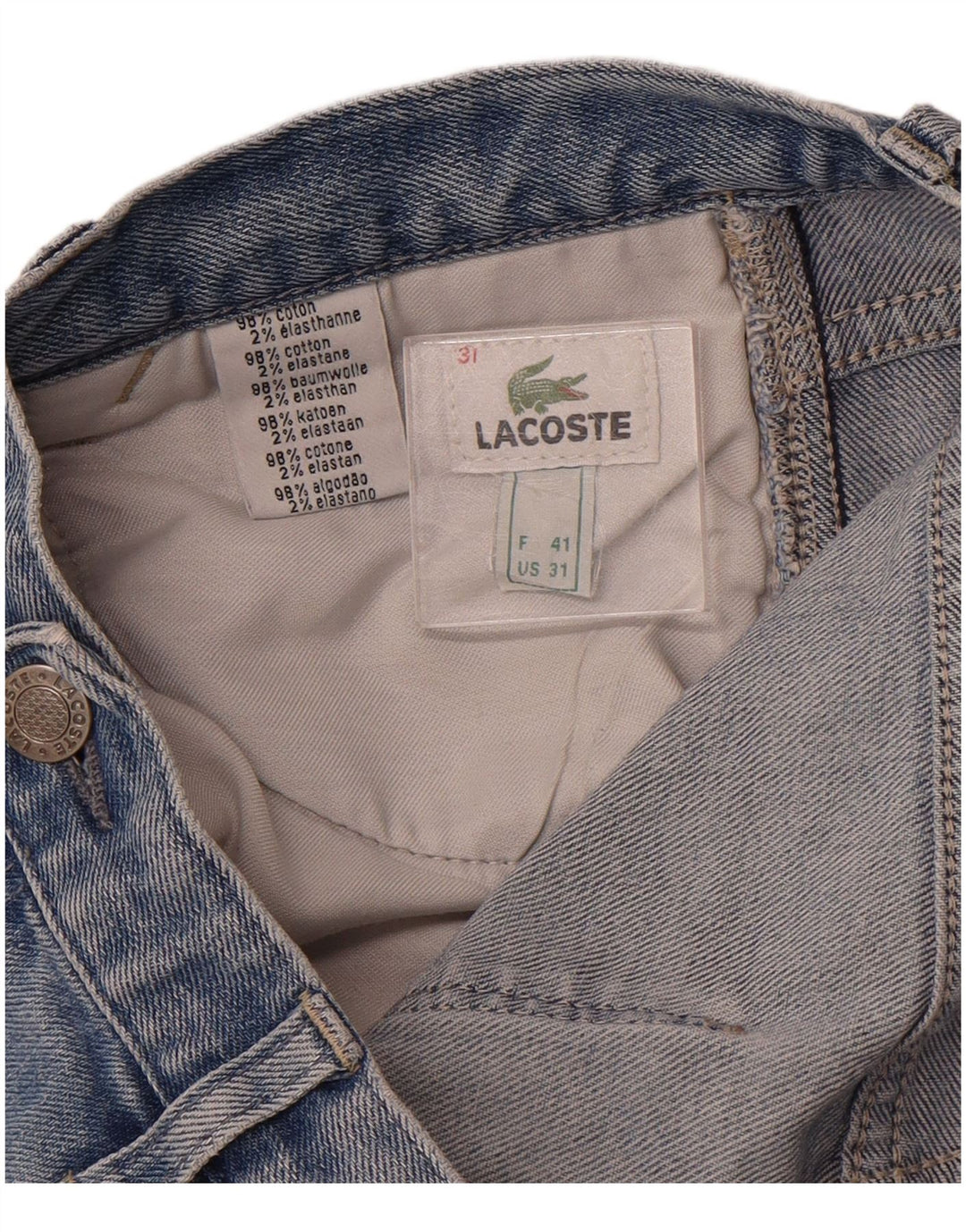 Calça Jeans Bootcut Feminina LACOSTE W31 L30 Azul Algodão