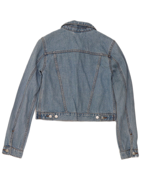 Jaqueta jeans feminina Topshop UK 4 XS azul algodão