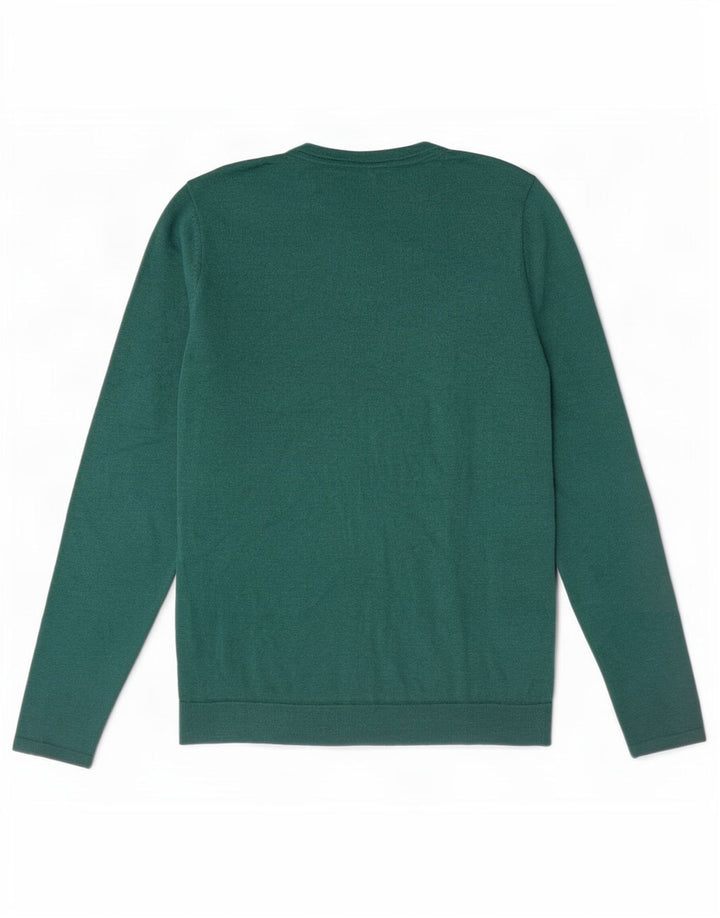 Suéter feminino Fat Face com gola redonda e poliéster verde médio UK 12
