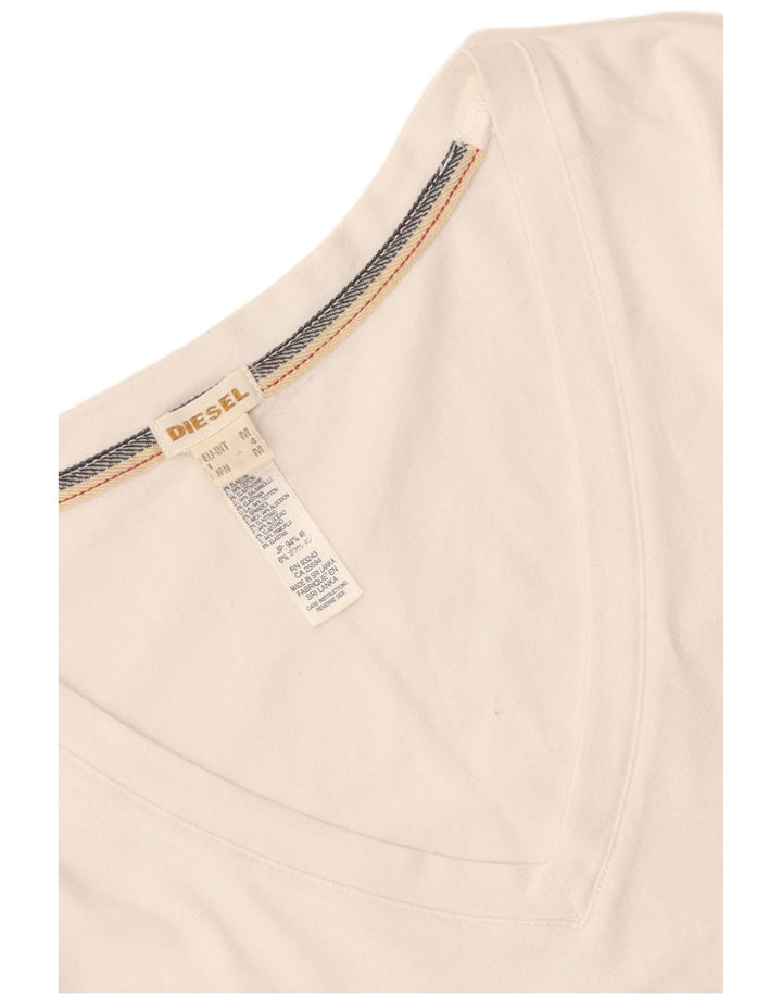 Camiseta feminina Diesel Top UK 12 algodão branco médio