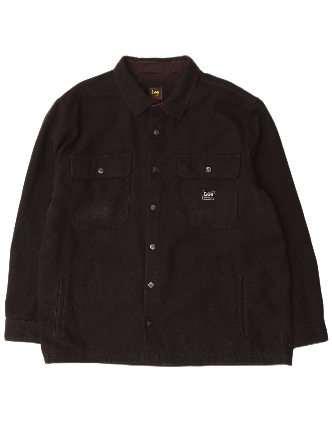 Lee Camiseta masculina de flanela 2XL de lã preta