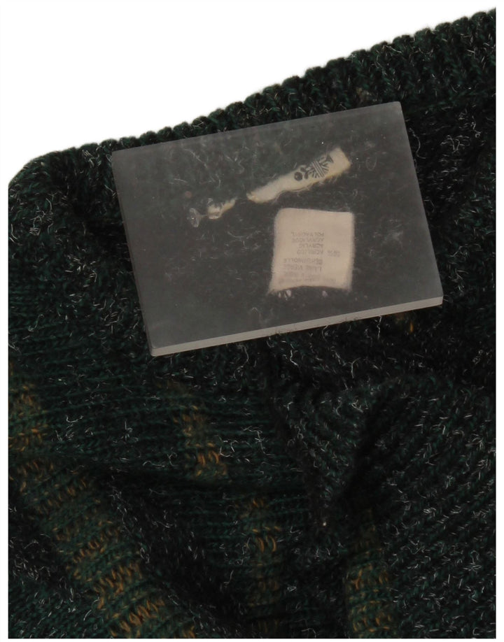 Suéter vintage masculino com gola redonda IT 50 listrado verde médio