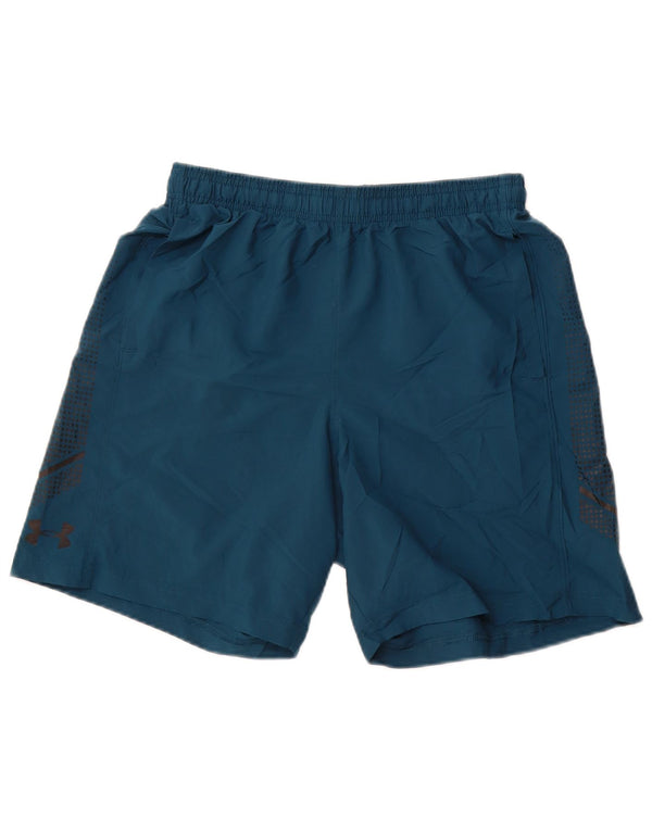Under Armour Mens Heat Gear Sport Shorts Médio Verde Geométrico