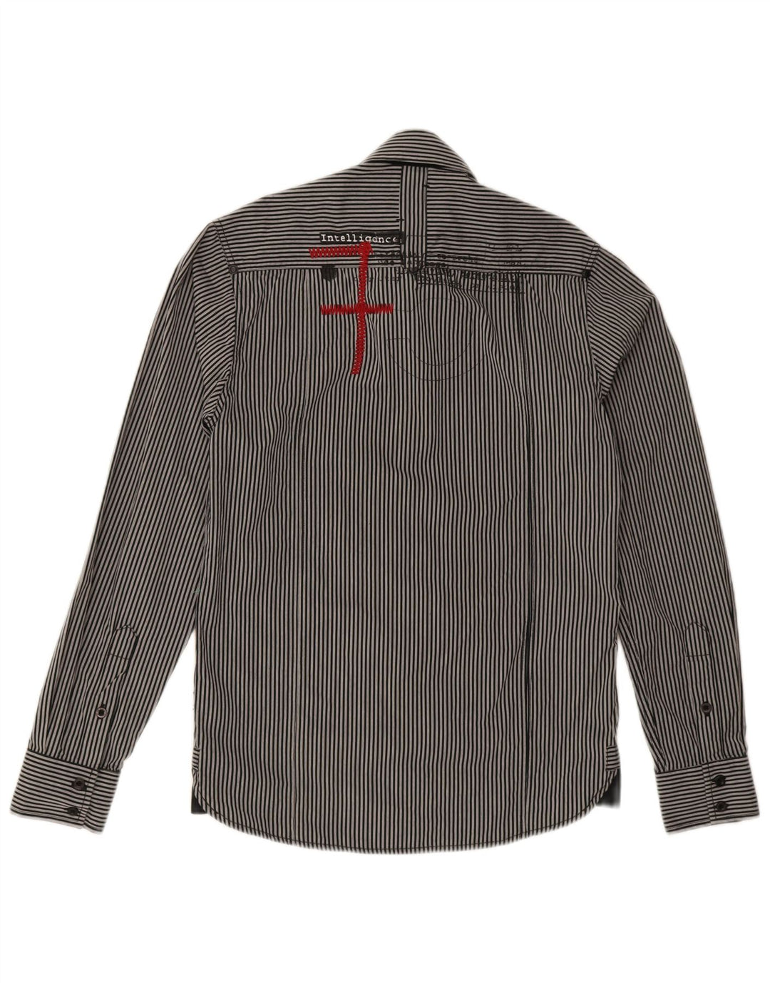 Camisa gráfica masculina Jack & Jones pequena listrada preta de algodão