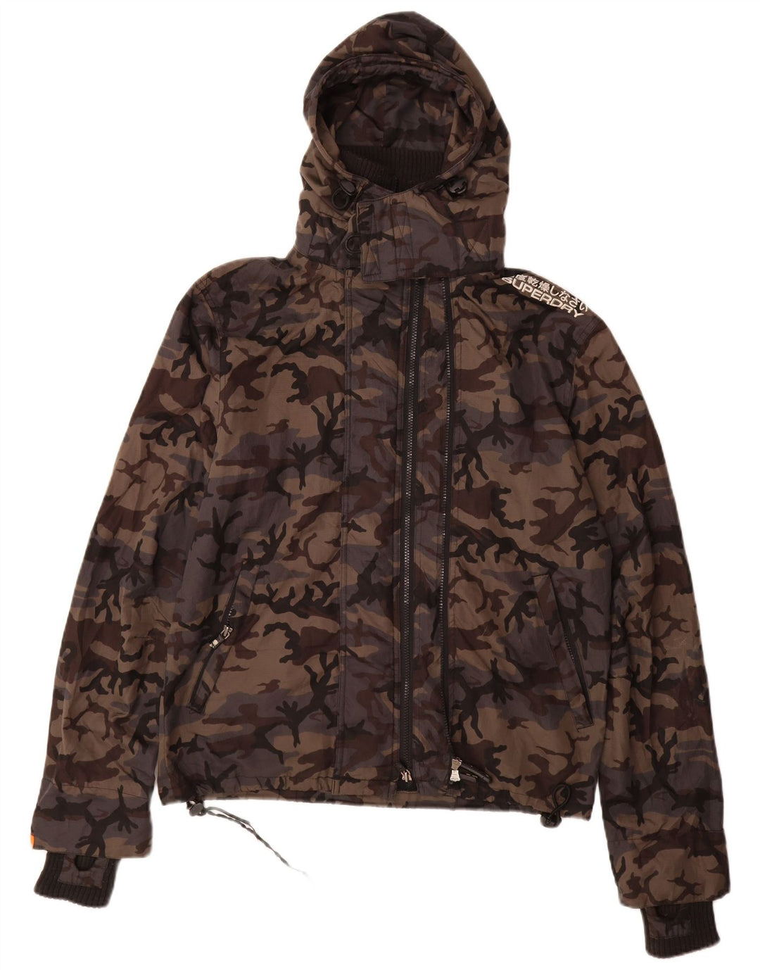 Jaqueta corta-vento masculina Superdry Graphic UK 38 nylon cinza médio