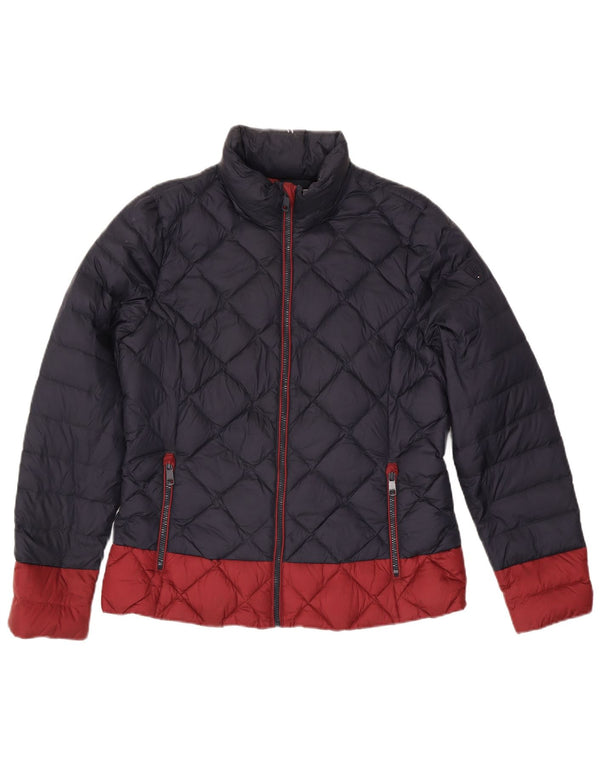 Jaqueta acolchoada feminina Tommy Hilfiger UK 18 XL azul marinho colorblock nylon