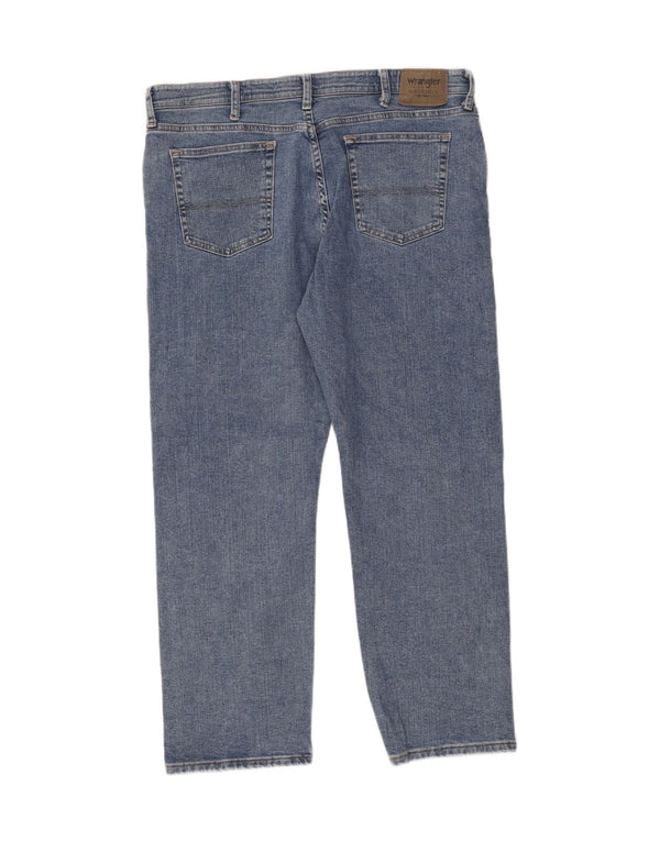 Wrangler Mens Straight Jeans W38 L30 Azul Algodão