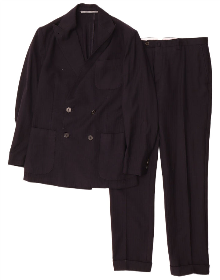 CANTARELLI terno masculino de 2 peças com peito duplo IT 50 grande W34 L31 azul marinho