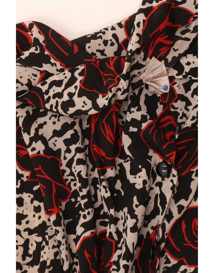 Vestido feminino vintage linha A IT 44 acetato floral médio multicolorido
