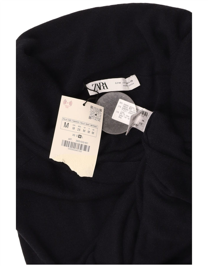 Blusa cropped feminina ZARA UK 12 viscose preta média