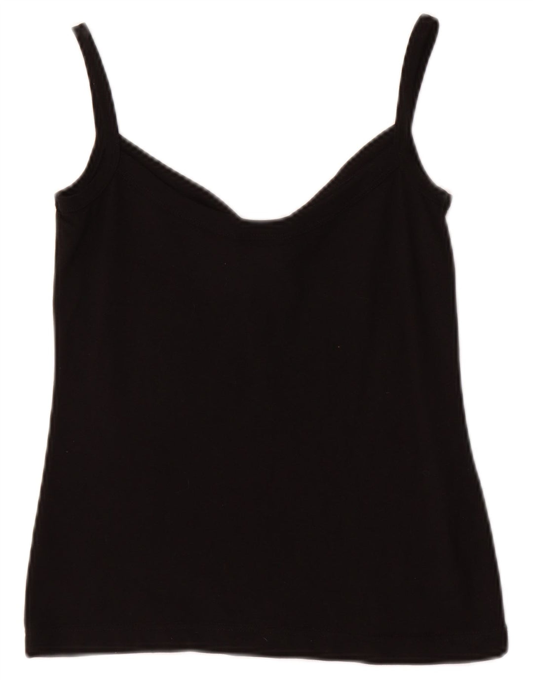 LACOSTE Womens Cami Top UK 8 Pequeno Algodão Preto